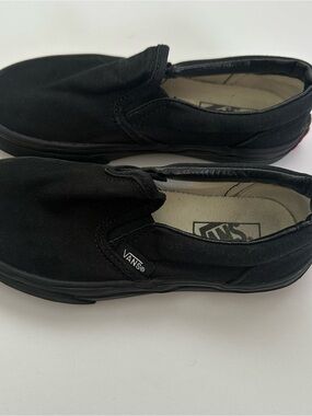 Vans Kids Slip-On Canvas Sneakers in Black